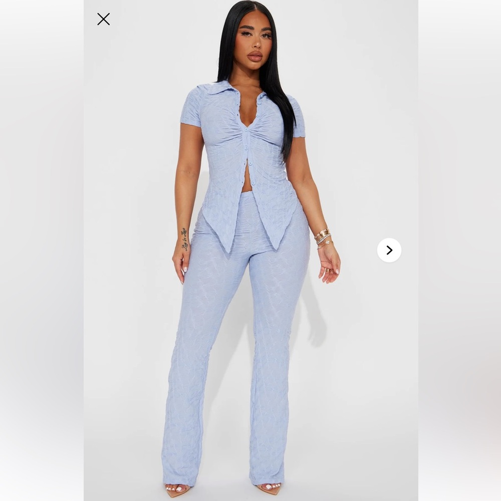 Liliana Short Sleeve Pant Set - Periwinkle